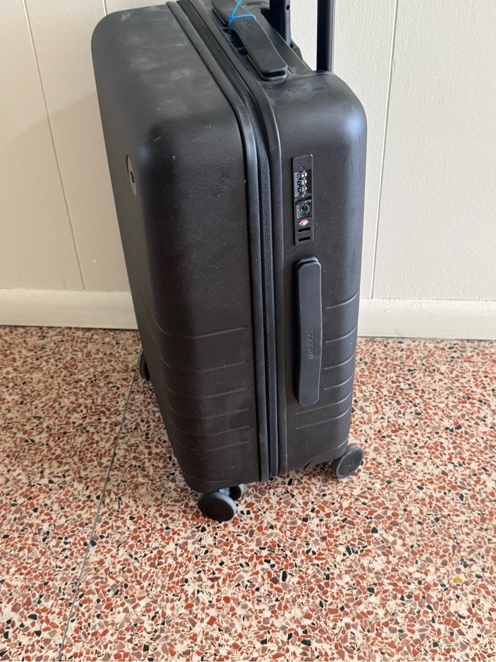 MONOS Black Carry-On Hard Shell Suitcase with Telescoping Handle
